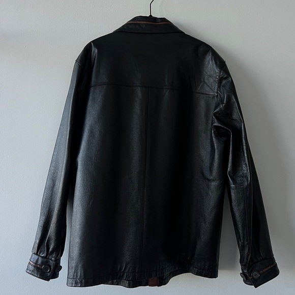 Vintage Men’s Black Leather Jacket -‎ Medium - Picture 3 of 4